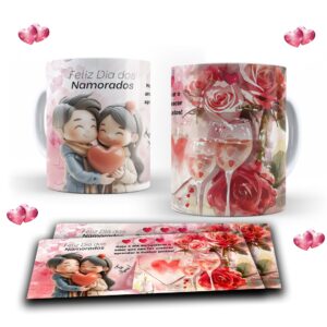 Caneca porcelana dia dos namorados