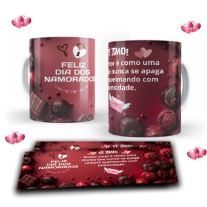 Caneca porcelana dia dos namorados