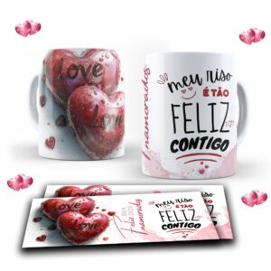 Caneca porcelana dia dos namorados