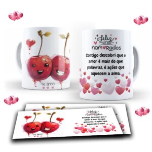 Caneca porcelana dia dos namorados