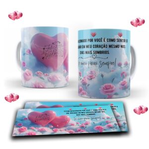 Caneca porcelana dia dos namorados