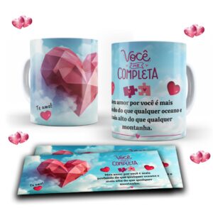 Caneca porcelana dia dos namorados